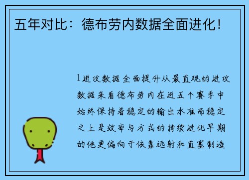 五年对比：德布劳内数据全面进化！